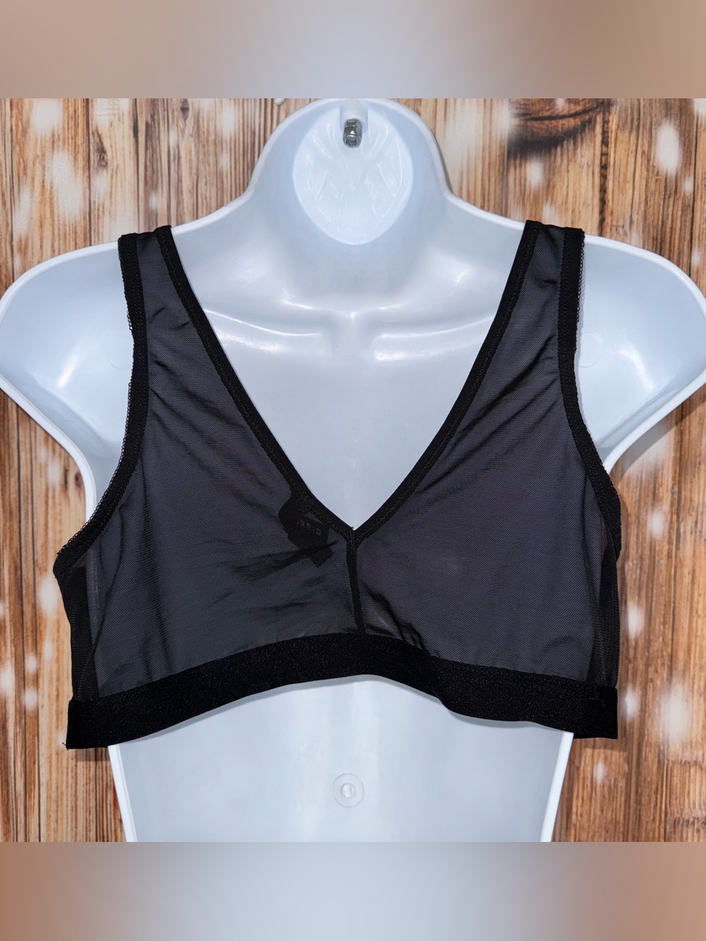 Torrid Criss Cross Black Mesh Bra - Picture 6 of 6